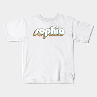 Sophia - Retro Rainbow Typography Faded Style Kids T-Shirt